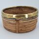 Cache-pot en rotin cerclé de laiton vers 1960 DLG Gabriella Crespi