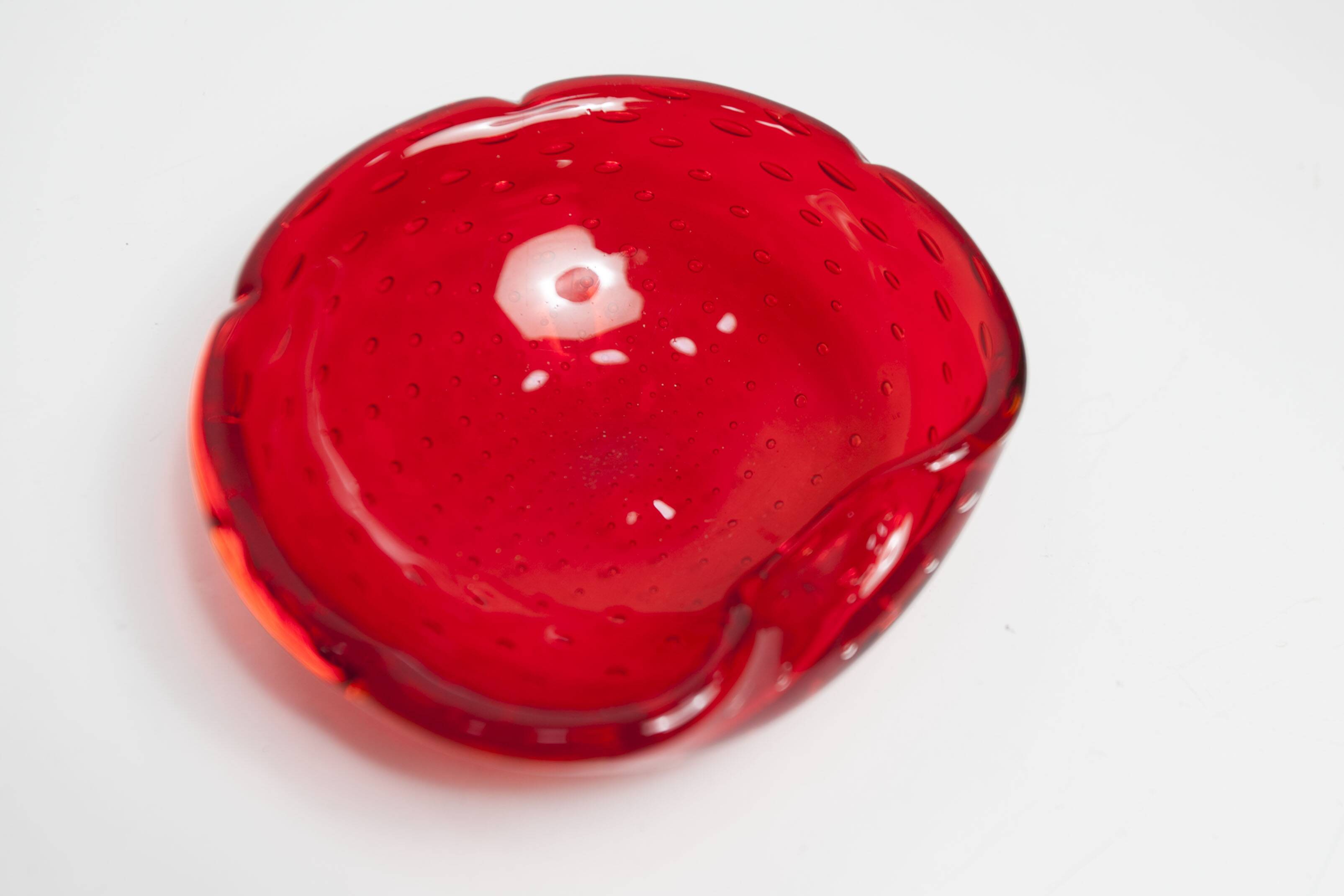 Murano Ashtray "Strawberry" Seguso Murano Italy 1970s