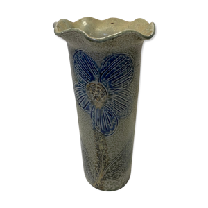 Vase artisanal en grès - gris