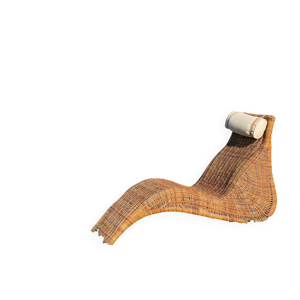 Chaise longue rotin
