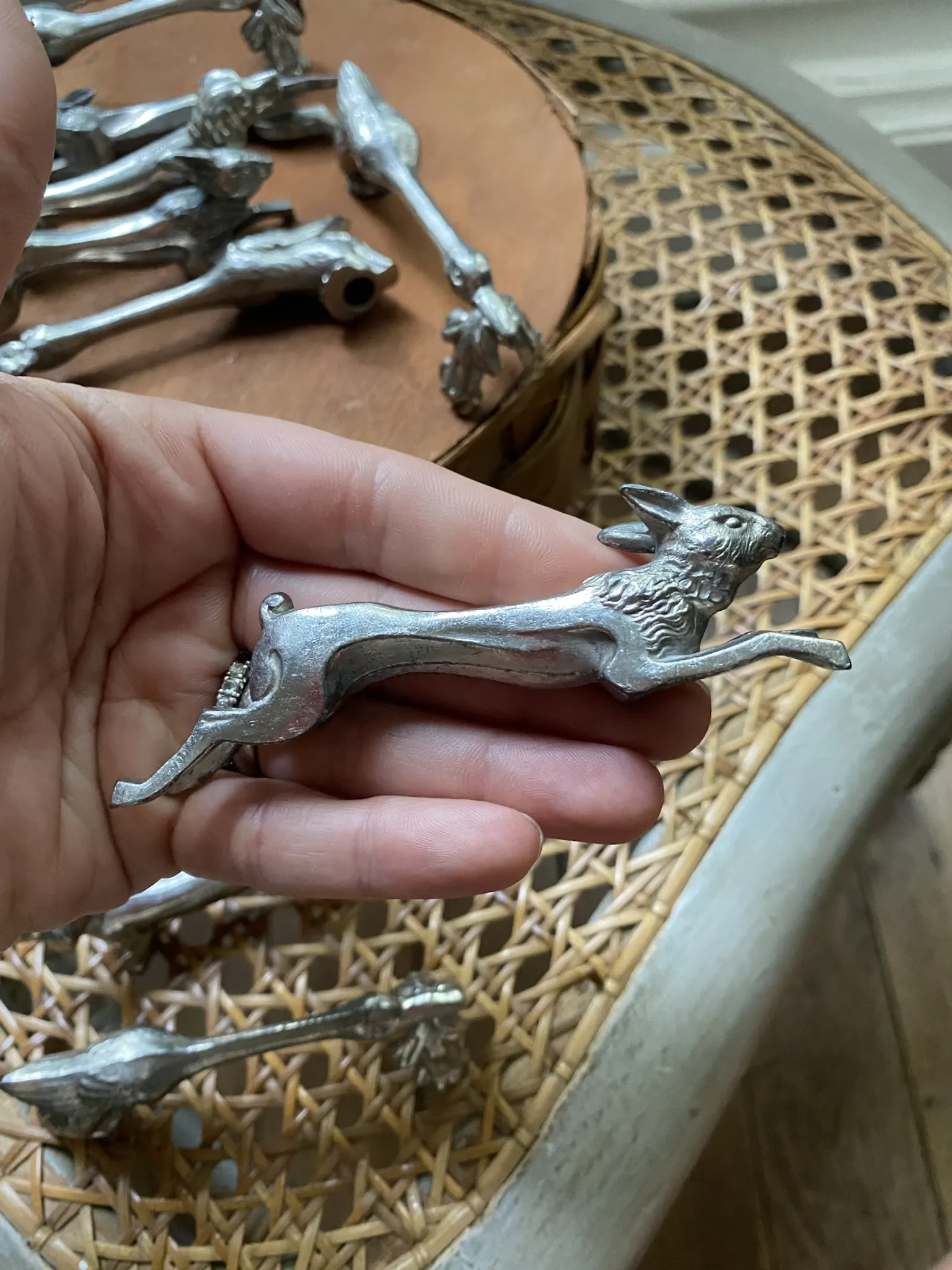 Antique animal knife rests