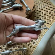 Antique animal knife rests