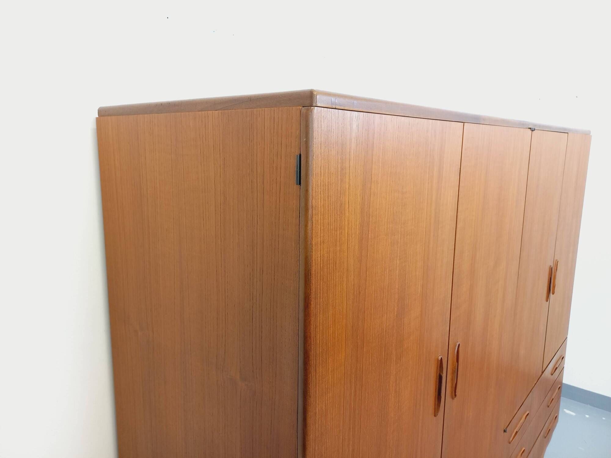Vintage Scandinavian teak wardrobe from the 1960s.