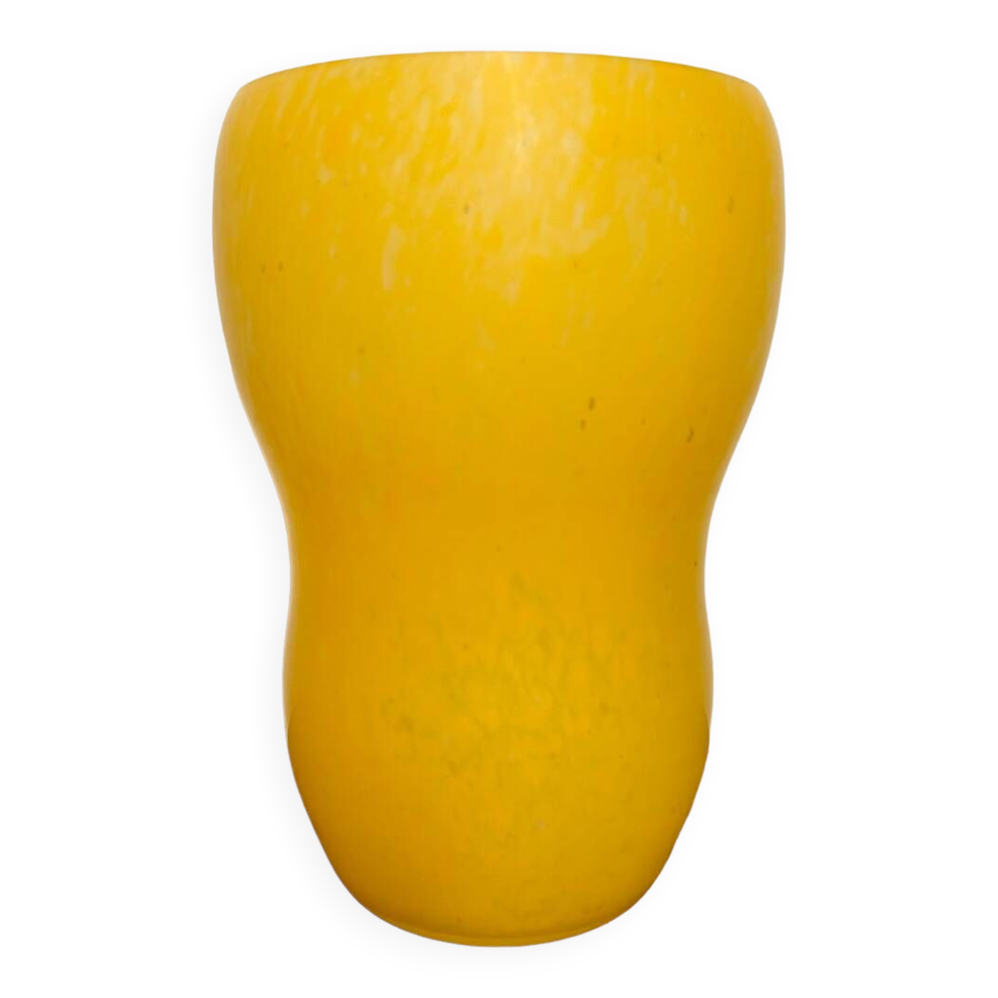Vintage yellow frosted glass vase