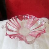 Small pink and transparent crystal cup with two earpieces