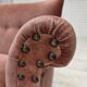 1970s, Danish 2-seater sofa, salmon pink furniture velour, beech wood.