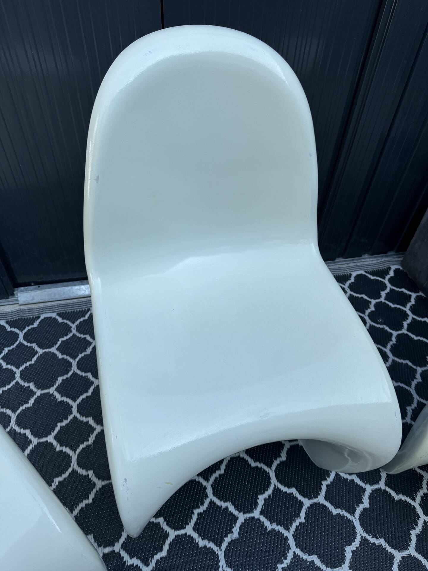 Lot de 3 chaises S vintage blanches dans le style Panton chair - Vitra