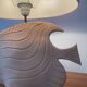 Vintage fish lamp in terracotta signed from the 1970s.