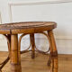 Table d’appoint  ronde en bambou vintage