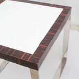 design cube table in chrom rosewood 64cm