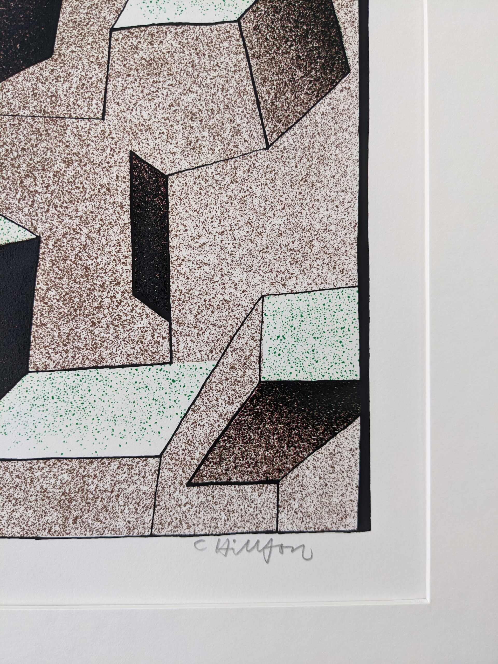 Mid-Century Modern Swedish Signed Lithography by Curt Hillfon (1/211) "Kinetic Shapes"