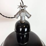 Black Enamel Industrial Pendant Lamp from AEG, 1930s