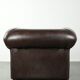Luxury brown cow leather Chesterfield armchair with a timeless English look