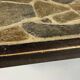 Large Brutalist Coffee Table in Oak and Stone Mosaic, 1960s