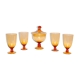 Set of four glasses and a sugar bowl Murano, Europe, 1960s