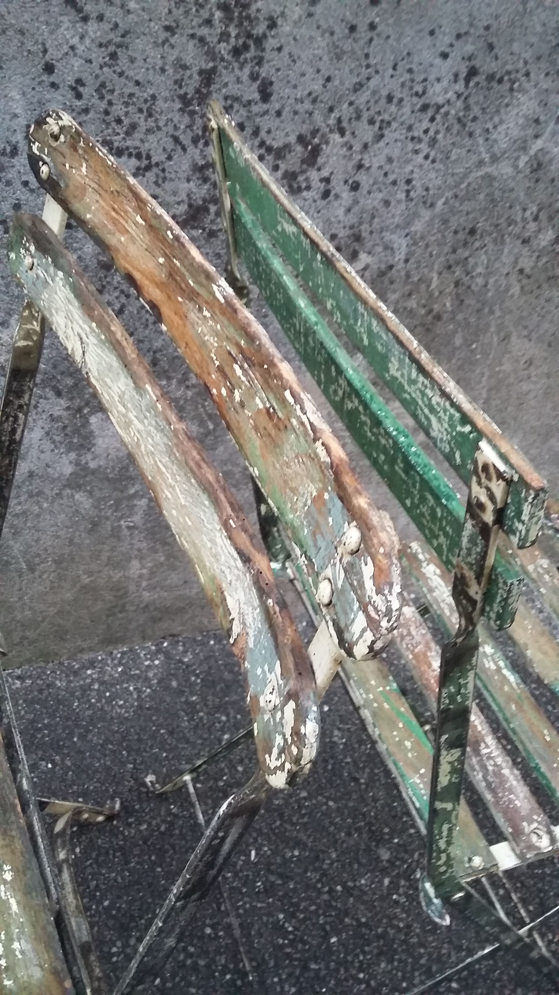 2 folding bistro / garden chairs fermob 1950