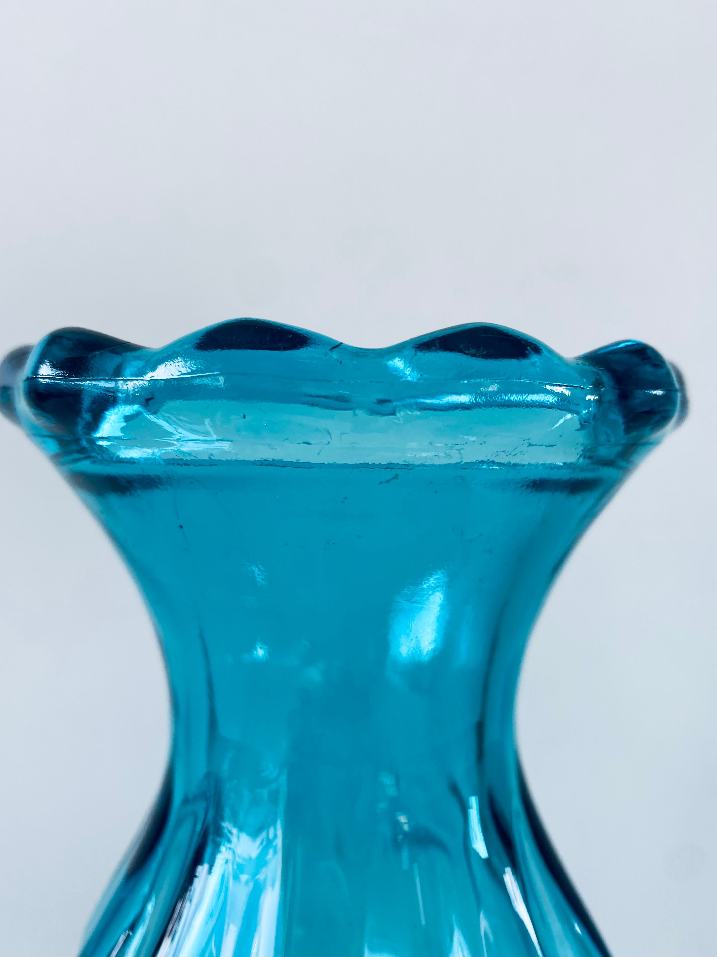Blue glass vase