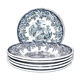 Series of 6 plates in Lunéville earthenware decoration English country - picnic in the countryside