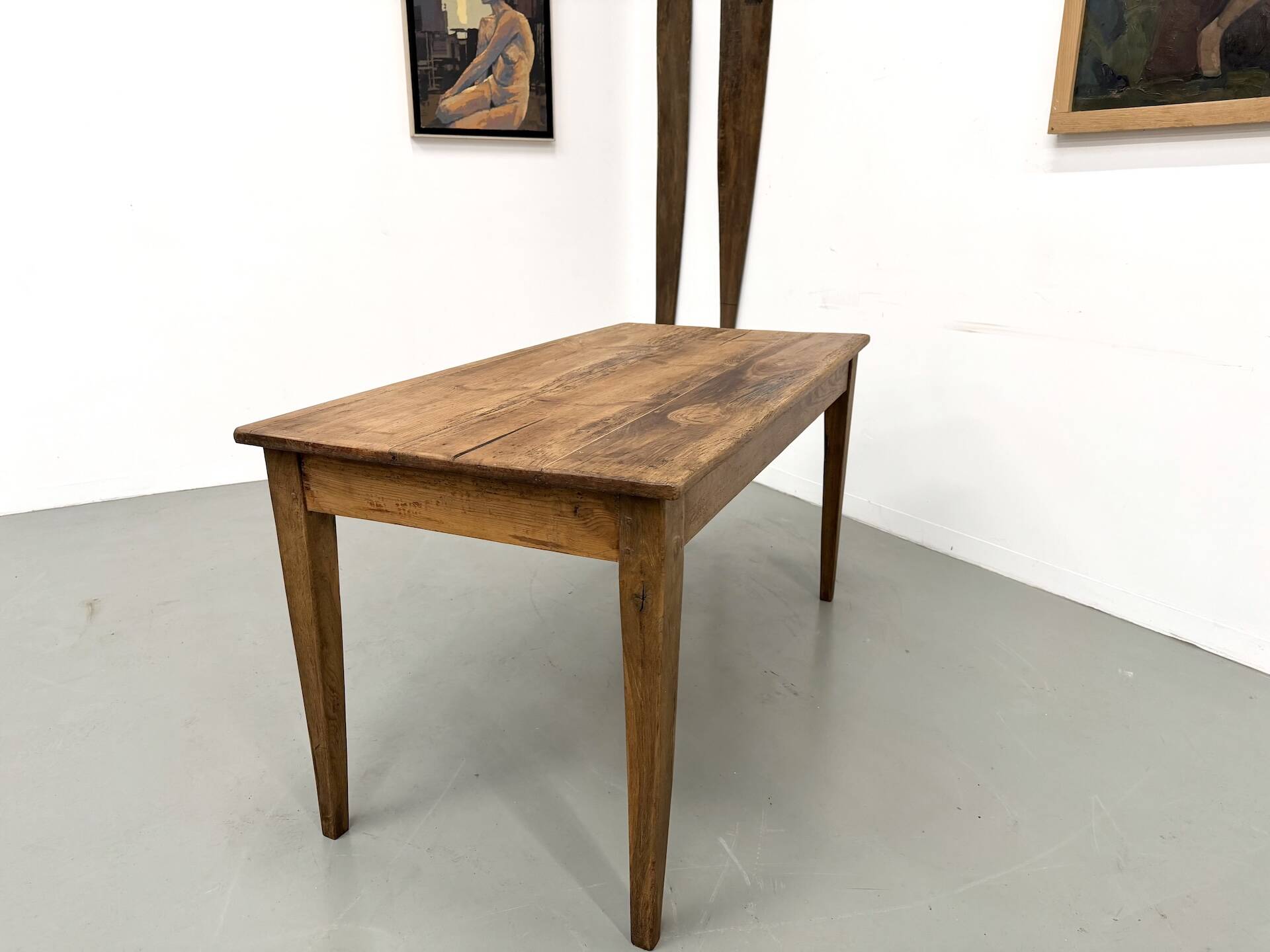 Restored pine farmhouse table