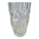 Thick vintage glass vase from the 70s – geometric design