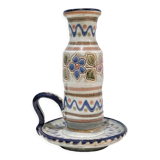 Candle holder with handle and vintage '80 cup in glazed ceramic. Signed Vilá Clara. In perfect condition.
