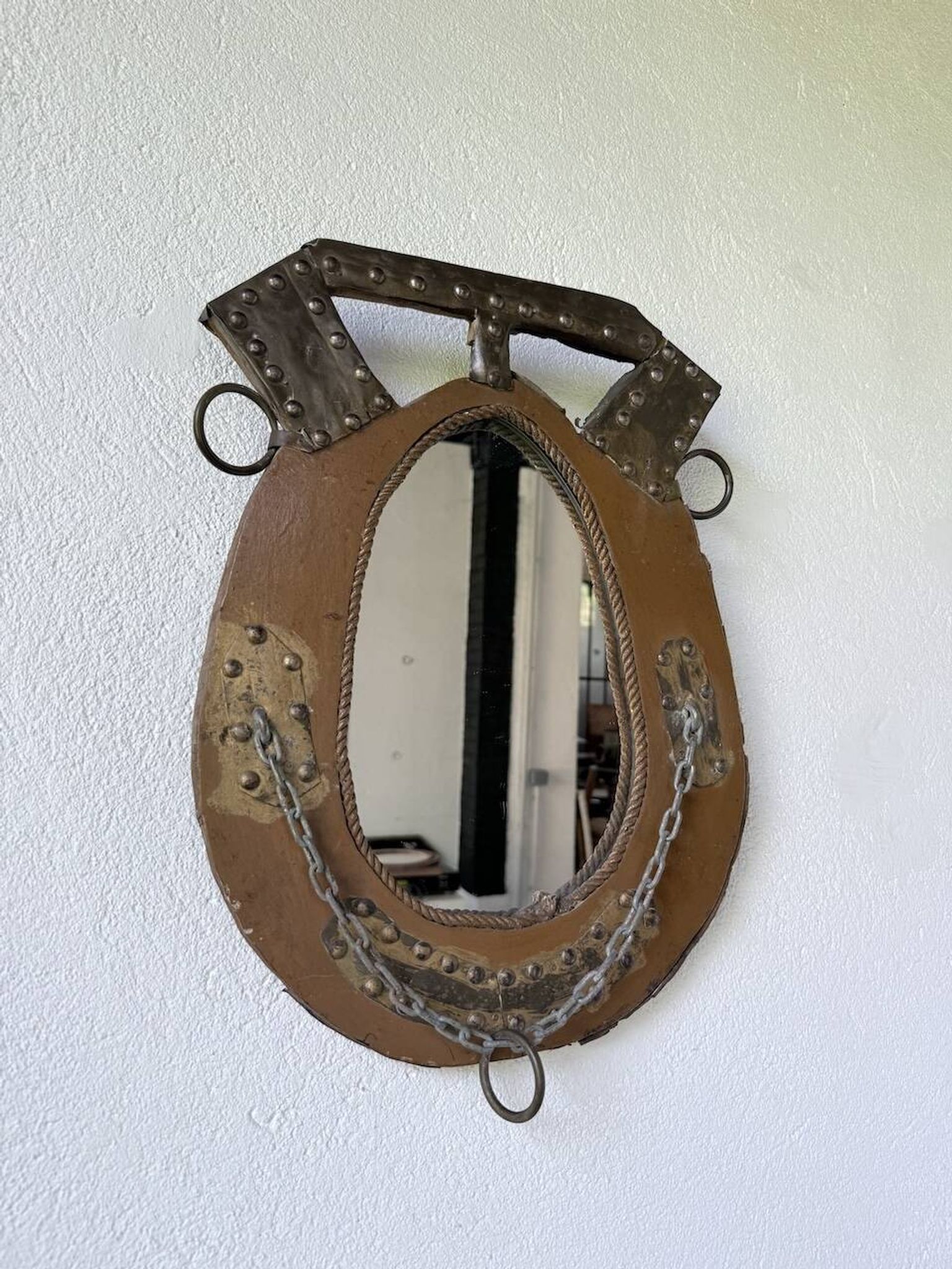 Brutalist handcrafted mirror "horse"