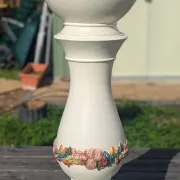 Grande colonne porte-vase avec cache pot céramique Belle époque