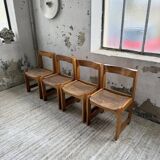 Set of 4 70s elm chairs, Regain