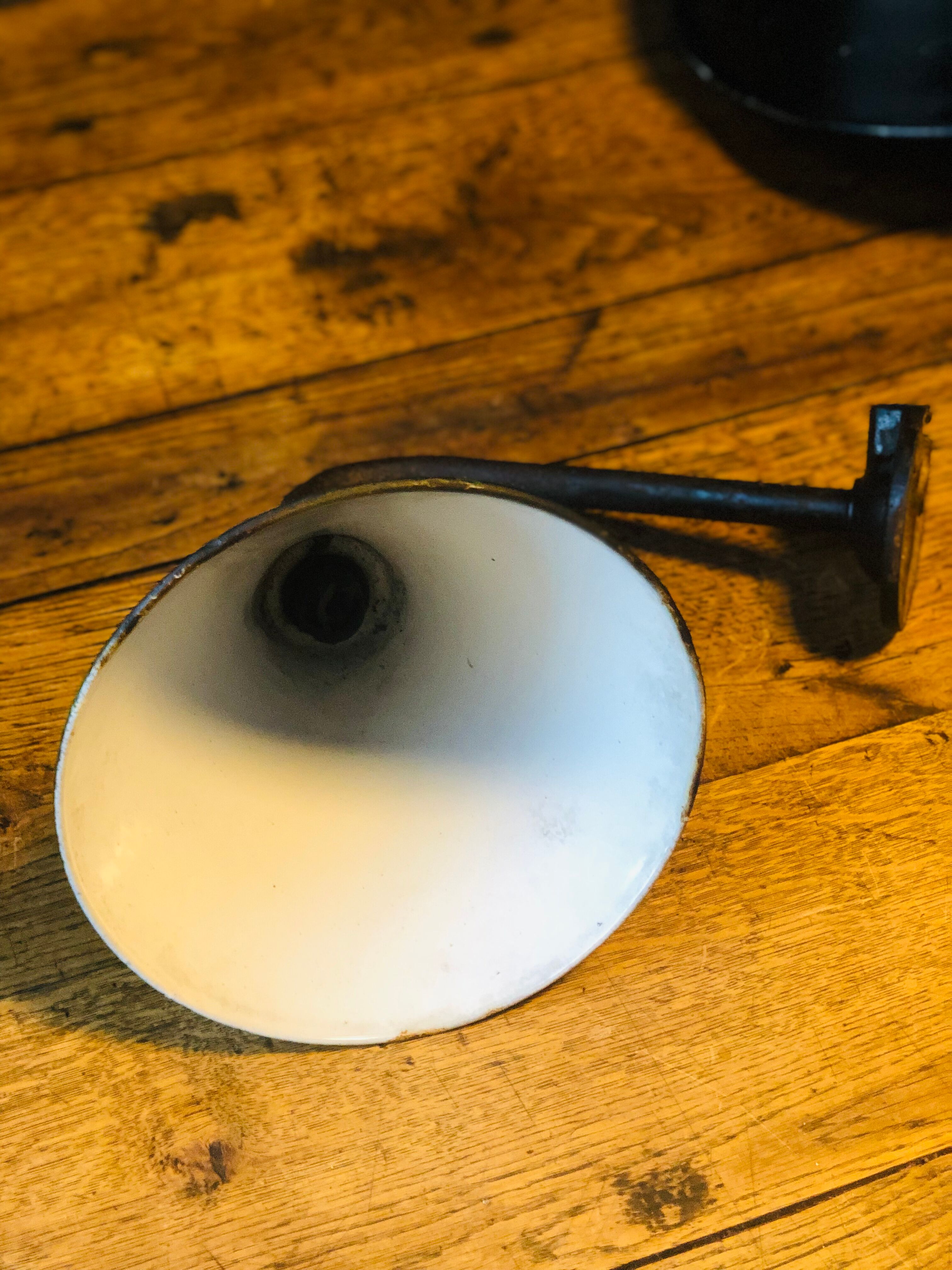 Industrial sconce in green and white