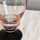 9 verres à vin ou à eau art déco rose et pied noir