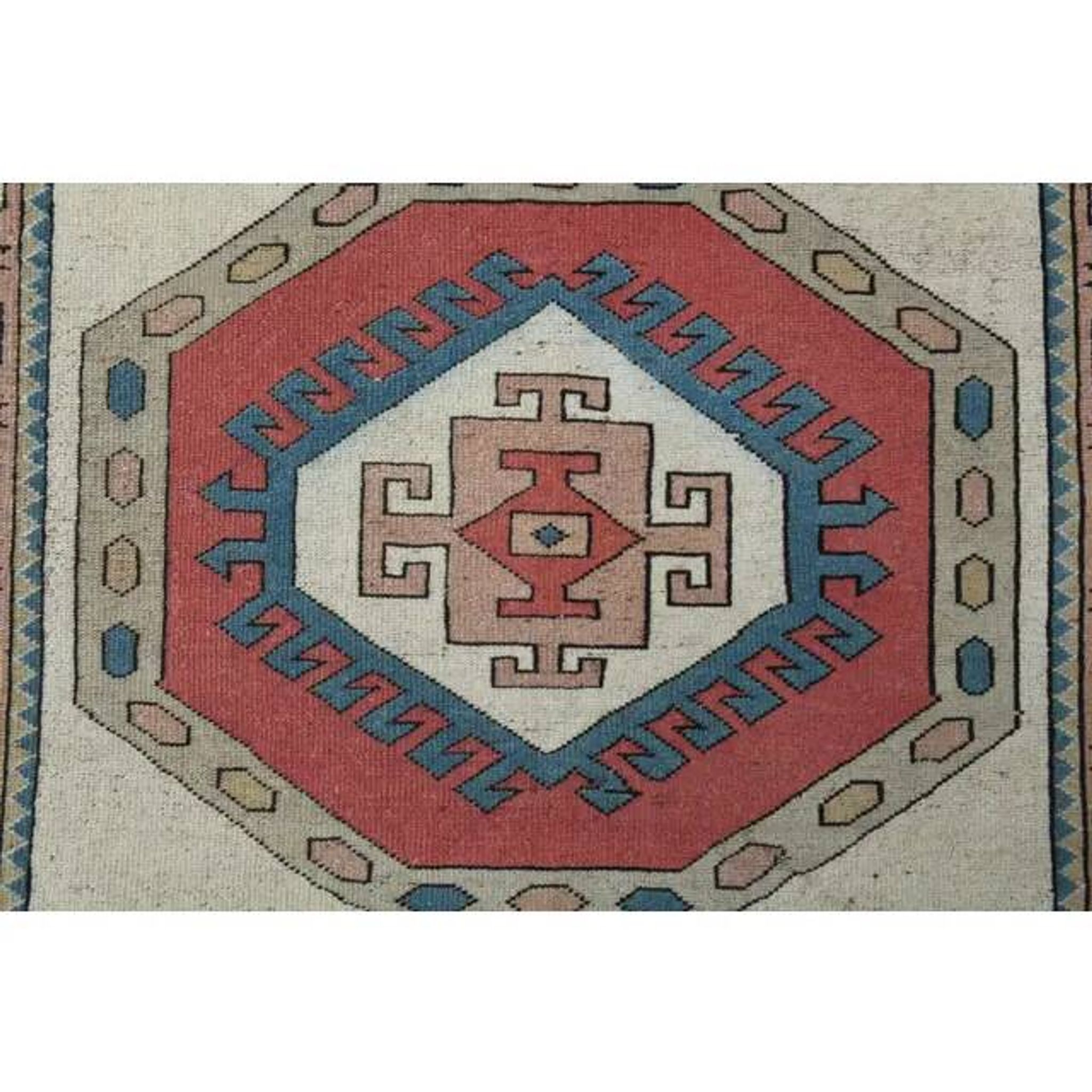 Vintage Turkish Oushak Handmade Wool Cotton Red Area Rug 150x218