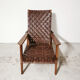 Fauteuil reconstruction en chêne et cuir, 1950