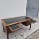 Louis XVI style minister's desk in solid walnut, 4 drawers, old manufacture
