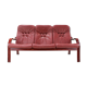 1980 Three-Seater Leather Sofa, Ton Czechoslovakia