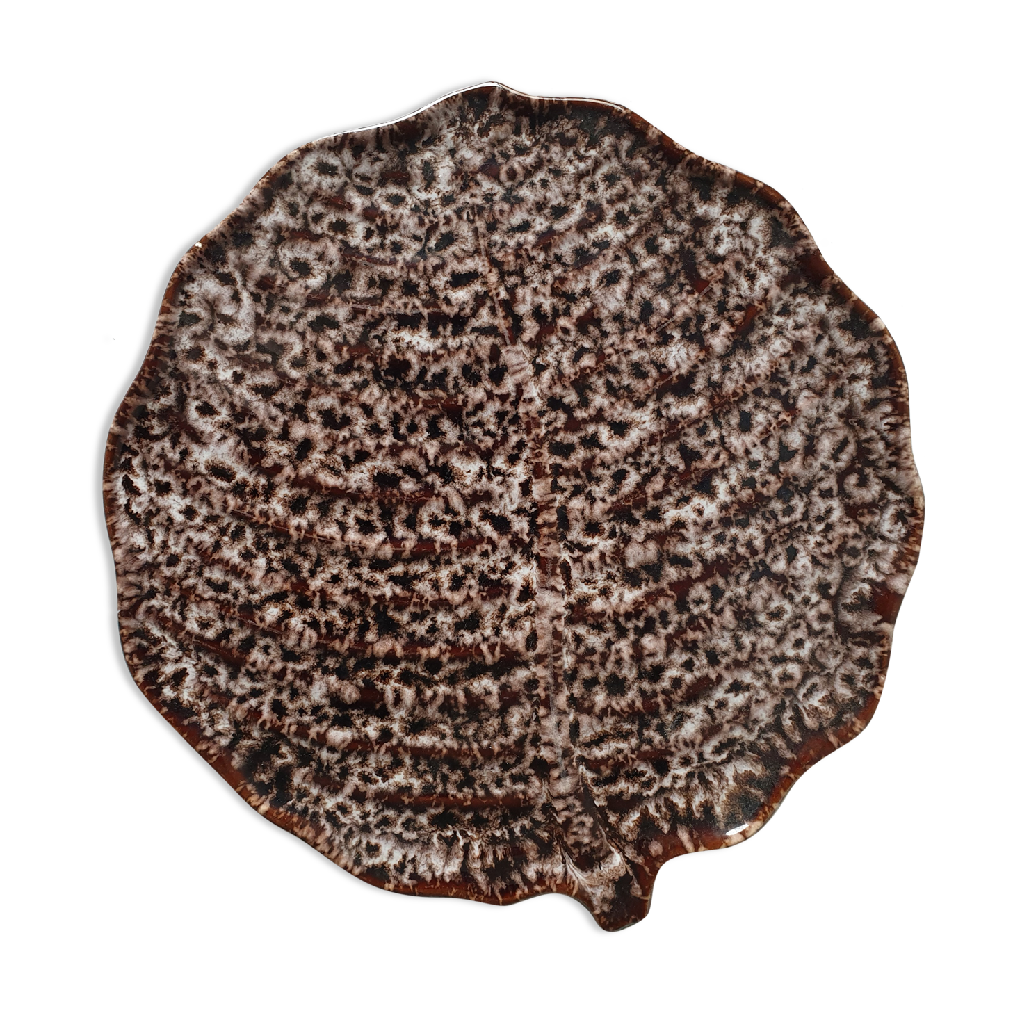 Vallauris ceramic dish signed Helene Ugo vintage 1960s