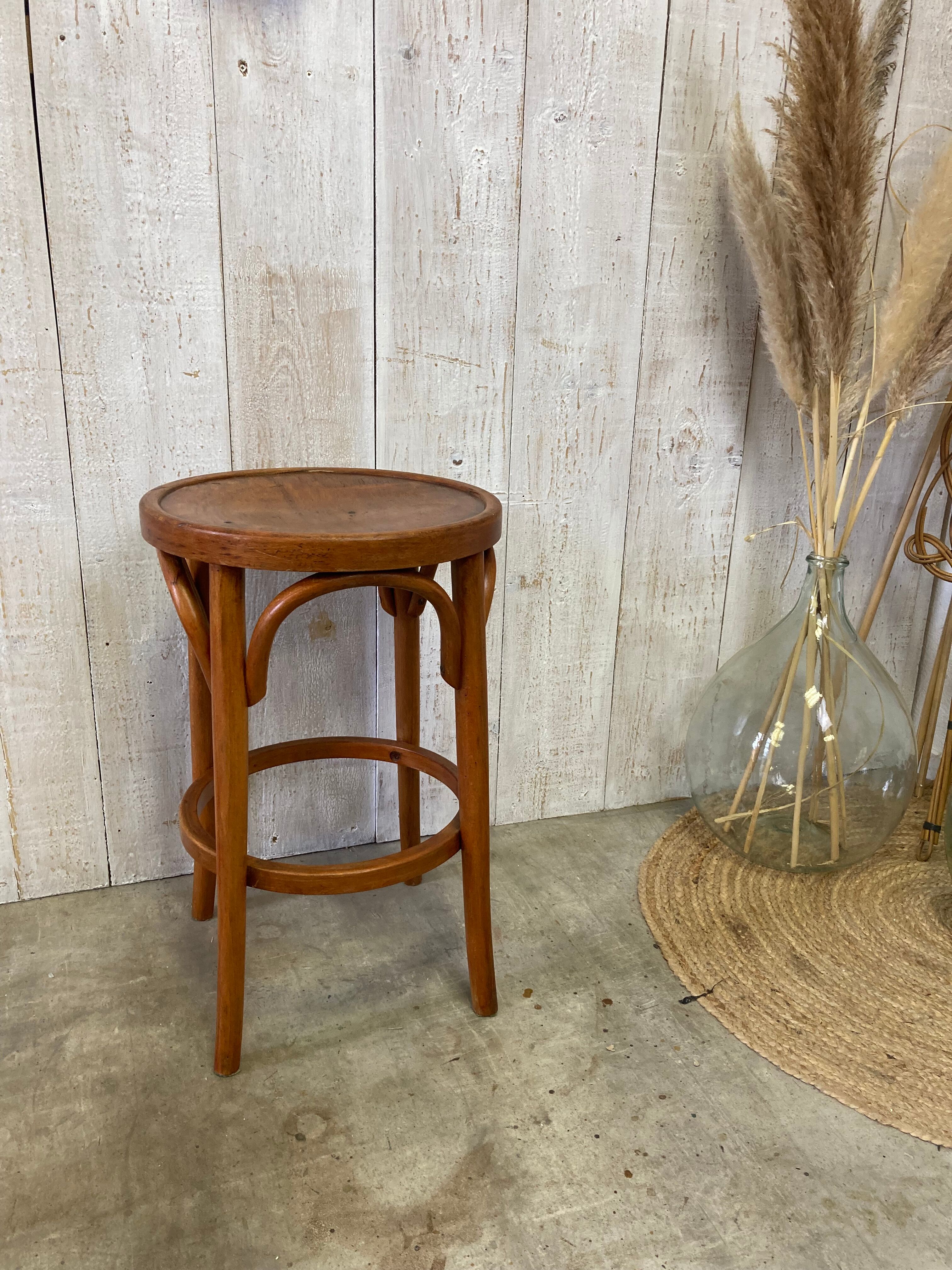 Curved wooden stool