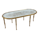 Maison Baguès coffee table in gilded bronze and aged mirror – 1950s