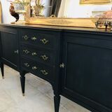Grande Enfilade Noire 2 Portes 3 Tiroirs