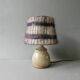 Sandstone lamp with its original wool lampshade, 1970s