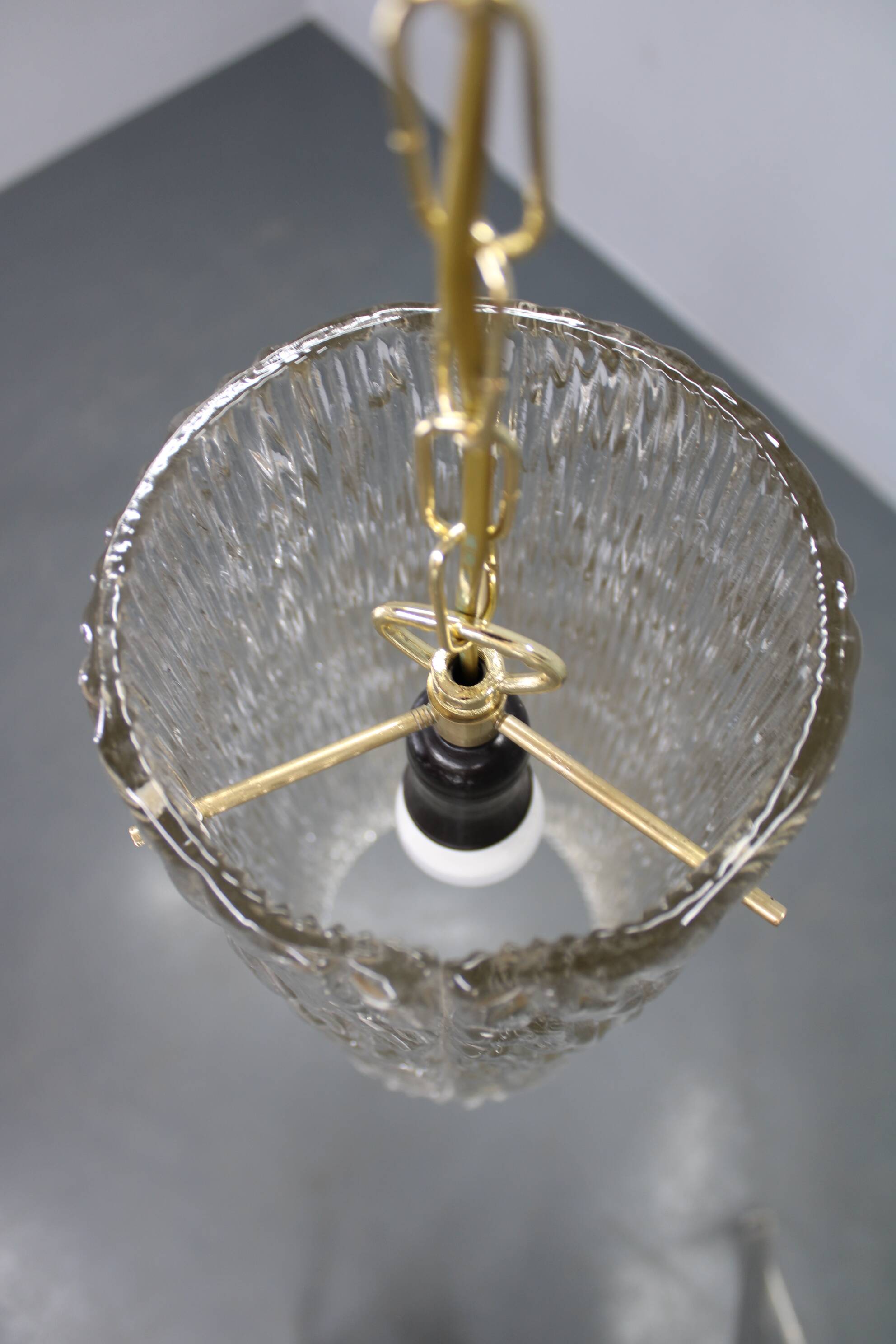 Swedish glass pendant light by Carl Fagerlund for Orrefors, 1960s