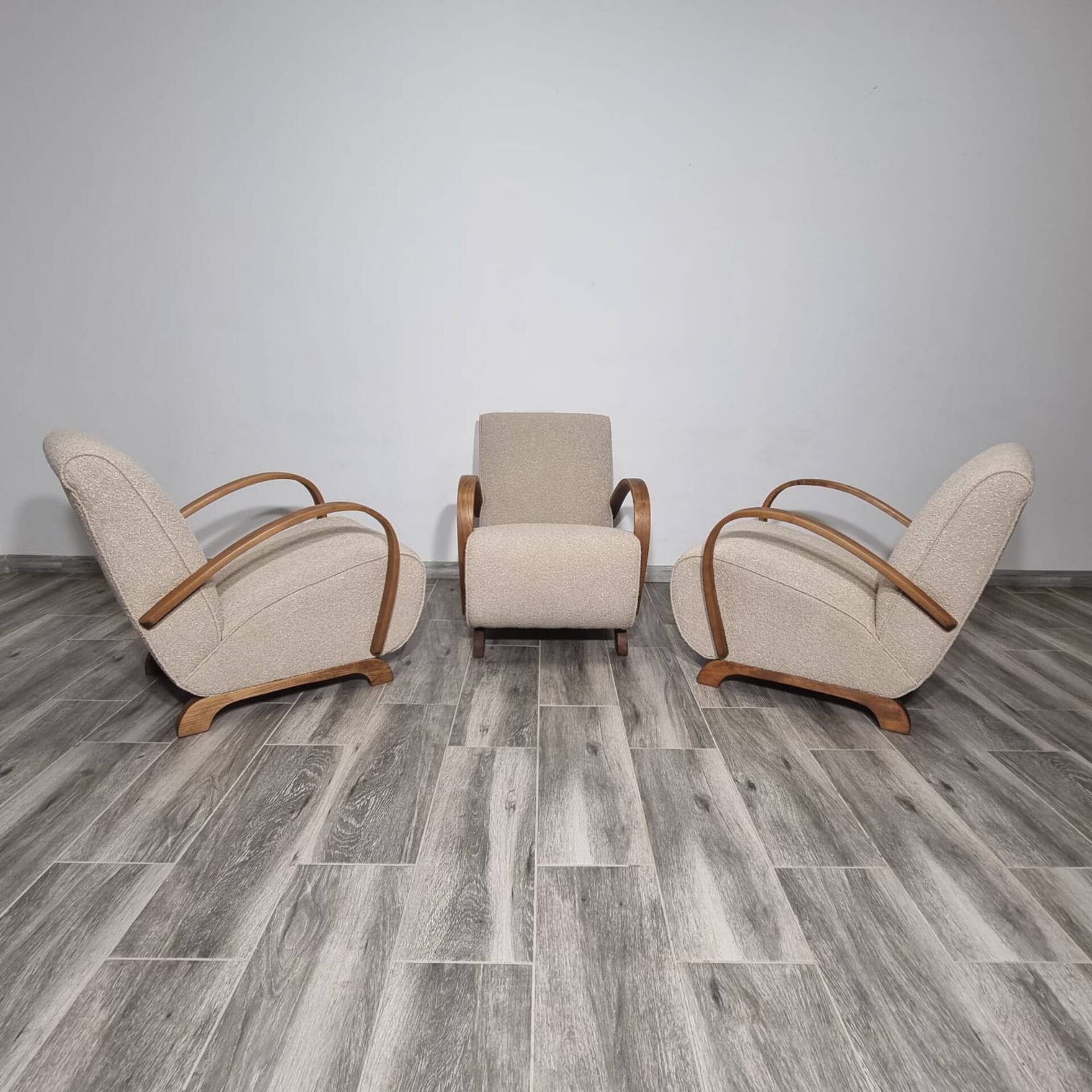Armchairs from Jindrich Halabala, 1940s, Set of 3