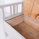 Antique storage bench – grey painted – pine wood – 1860s