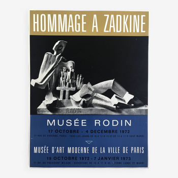 Tribute to Zadkine, Rodin Museum & Museum of Modern Art of the City of Paris, 1972-73