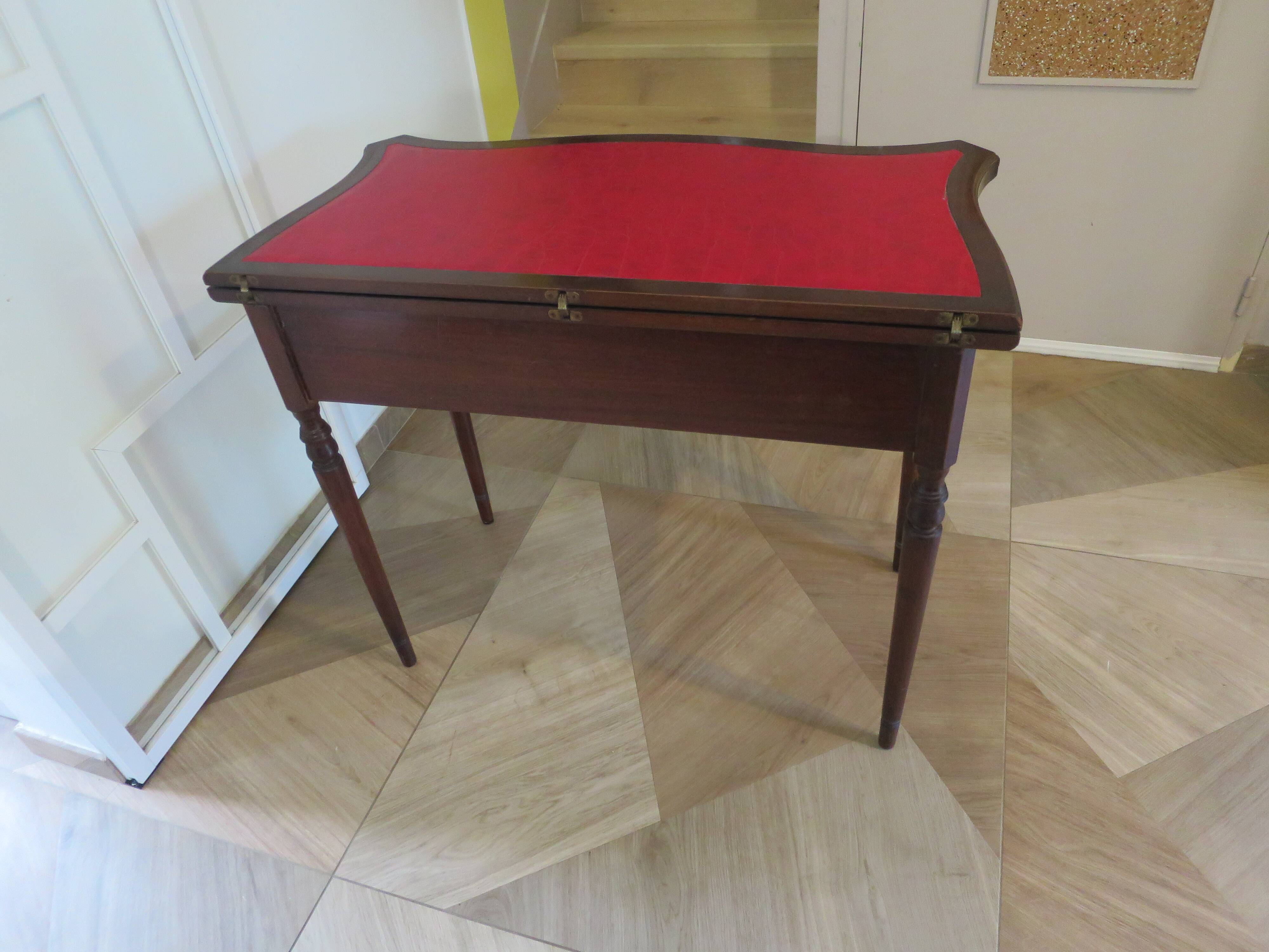 Table d’appoint extensible -Bureau-Années 80-Louis XV-teinte acajou