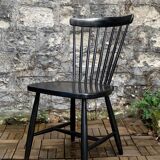 Chaise scandinave Sven Erik Fryklund pour HagaFors bois noirci 1950