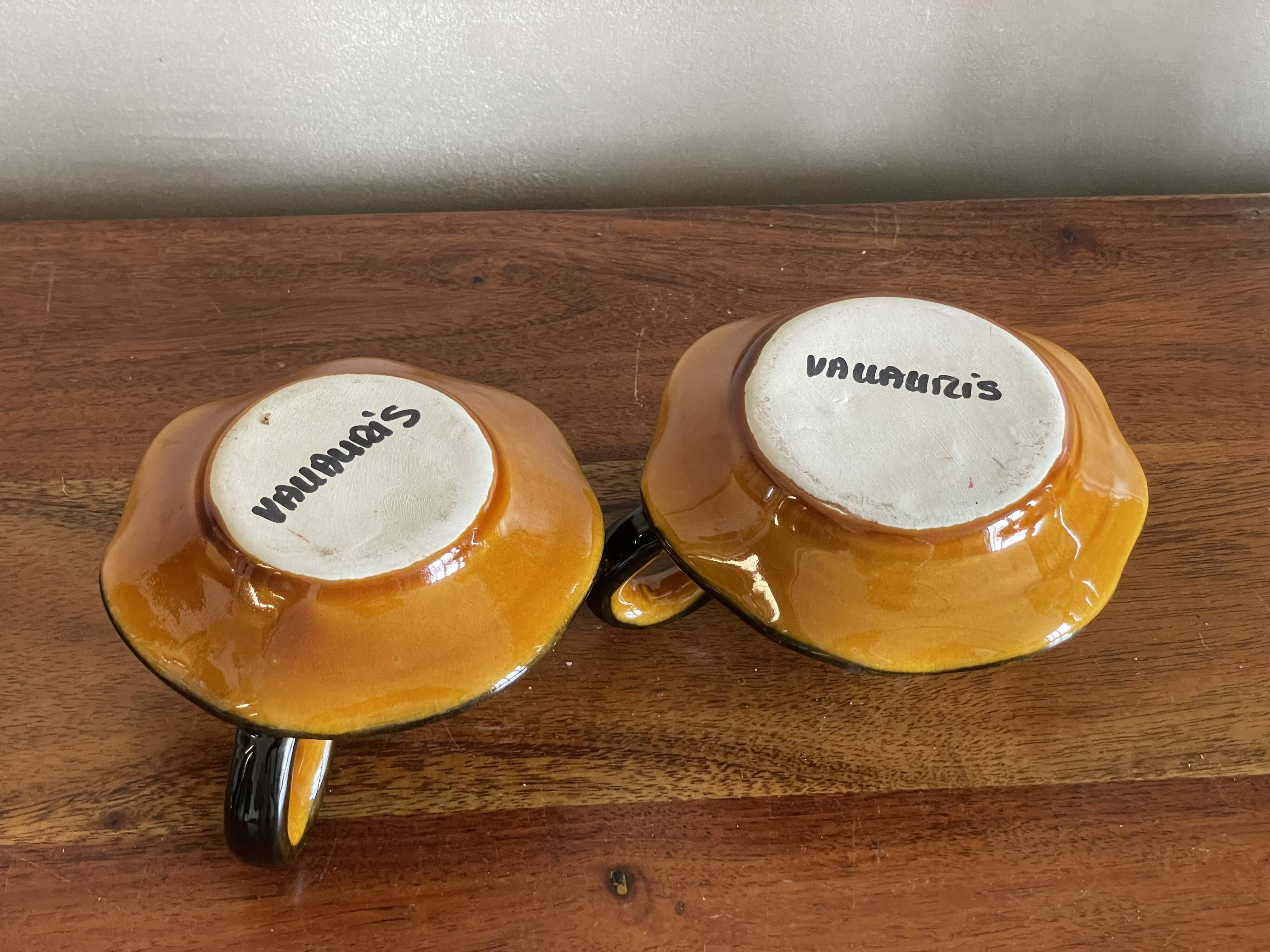 Vallauris hand candle holder duo