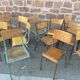 Lot de 15 chaises d'école mullca delagrave dépareillées vintage