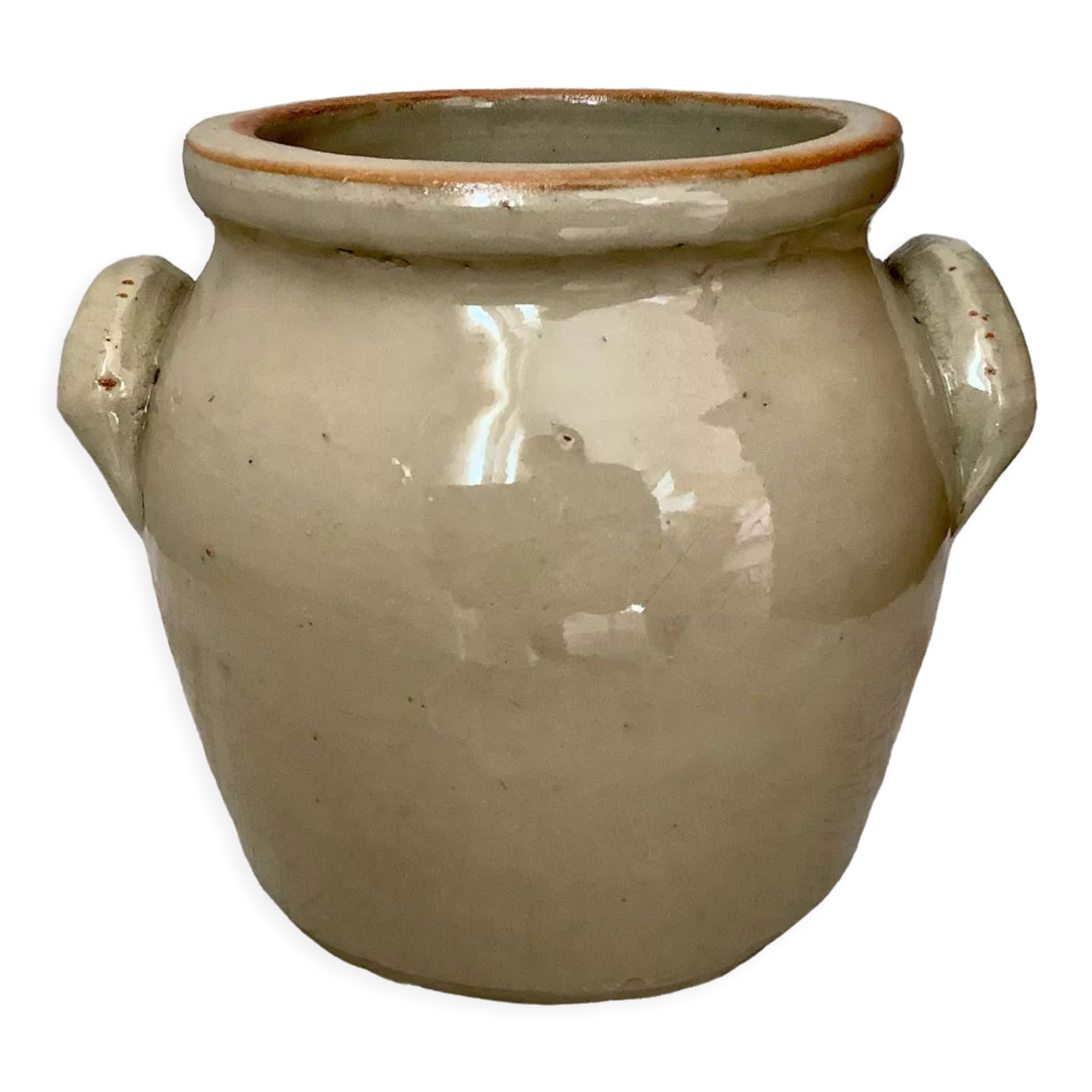 Grease pot or stoneware salt pan