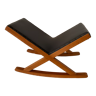 Wooden footrest and skaï 60s