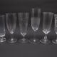 Lot of 6 mismatched champagne flutes